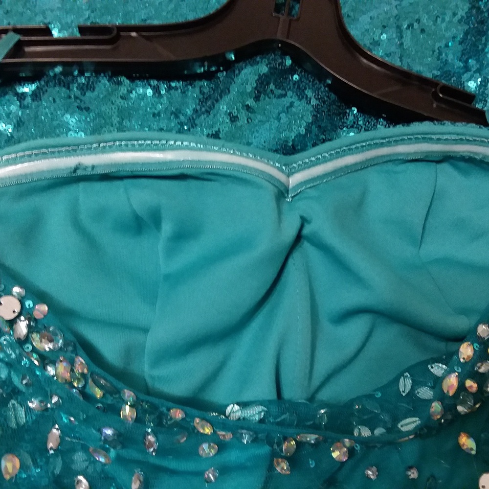 Rhinestone and Sequins Deb Formal Dress - Picture 5 of 8
